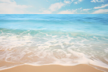 Fototapeta na wymiar The water is on the sandy beach