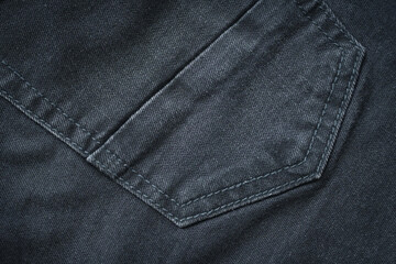 black denim clothing texture background, textile of pants fashion