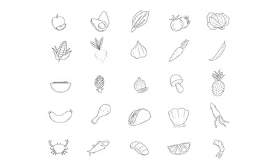 groceries handdrawn collection