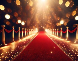 Spectacular Splendor: A Dazzling Night on the Luxury Red Carpet, Digital art.