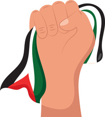 palestine save flag on hand