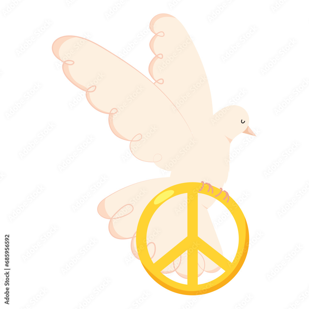 Wall mural peace dove and symbol illustration