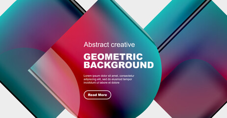 Round square geometric abstract background