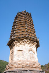 Fototapeta premium Close ups of the Liao Dynasty Buddhist Pagoda in Beijing