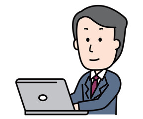 パソコンで仕事をするビジネスマン