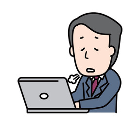 ため息をつくビジネスマン