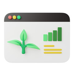 Website Organic Traffic 3D Illustration