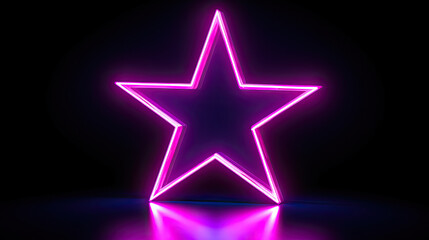 neon star on black background