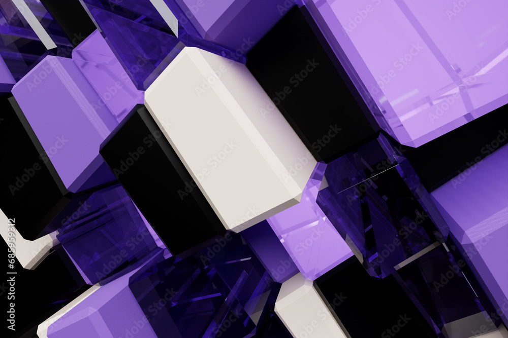 Poster 3d rendering. pattern of different shapes. minimalistic pattern of simple shapes, similar to the top