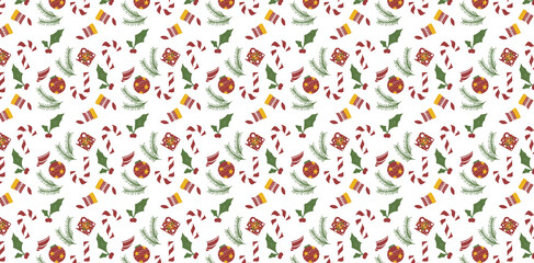 Transparent Christmas Seamless Pattern Background