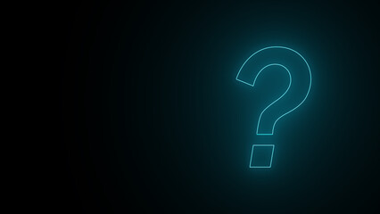 Glowing question marks on black background. Question mark pattern abstract background. neon question marks icon.