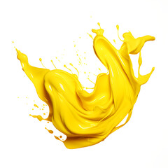 Fototapeta premium yellow liquid splash isolated on transparent background