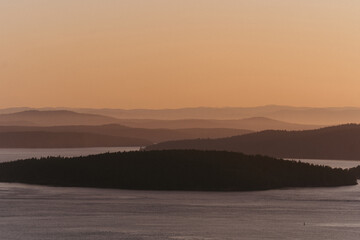 Sunset from Eagle Cliff on Cypress Island in the San Juan Islands in Northwest Washington