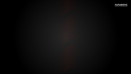 3D glowing red techno abstract background on dark space with shiny line effect decoration. Modern graphic design element future style concept for banner, flyer, card, brochure cover, landing page