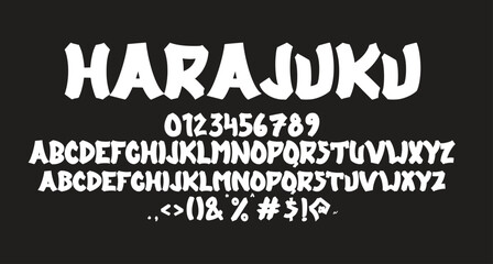 Harajuku japan font Best Alphabet Alphabet Brush Script Logotype Font lettering handwritten