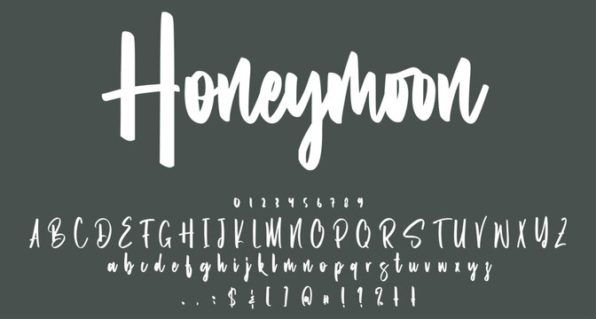 Honeymoon script font Best Alphabet Alphabet Brush Script Logotype Font lettering handwritten
