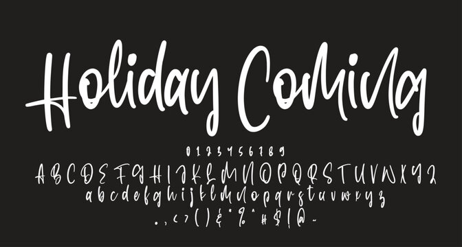  holiday coming handwritten font Best Alphabet Alphabet Brush Script Logotype Font lettering handwritten