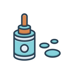 Color illustration icon for serum 