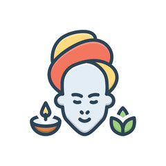 Color illustration icon for spa 
