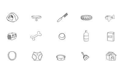 pet accessories handdrawn collection