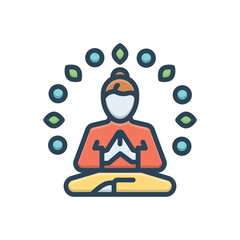 Color illustration icon for wellness 
