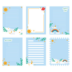 cute note paper illustration design ready to print