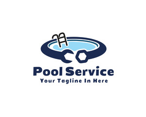pool service care logo design template illustration inspiration