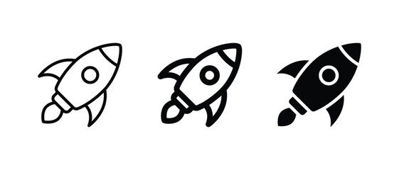 Rocket icon set vector illustration for web, ui, and mobile apps