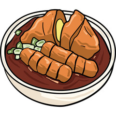 Pempek Nusantara Food 2D Illustrations