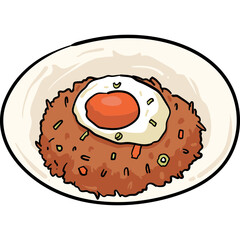 Nasi Goreng Nusantara Food 2D Illustrations