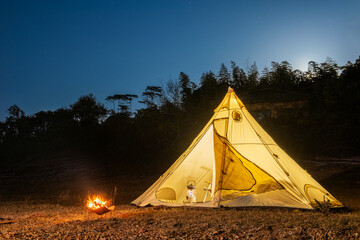 tent at night