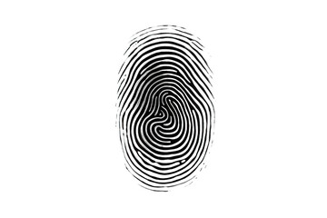 White background with isolated fingerprint PNG