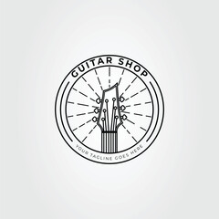 guitar headstock or bass for music shop logo vector illustration design