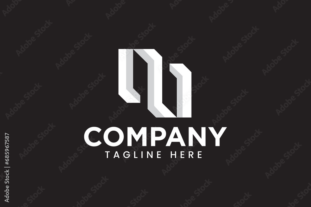 Wall mural letter n logo concept with ambigram style for professional business