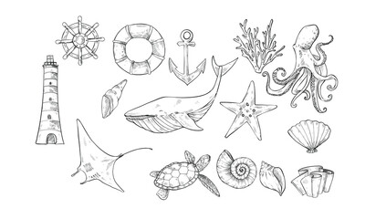 nautical handdrawn collection