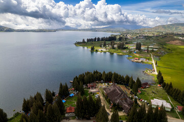 Fototapeta premium Alahan Panjang is also called as mini switzerland because of its beauty meadow that surrounding the lake.
