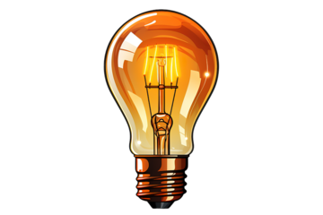 Light bulb isolated on PNG Background. Generative Ai.