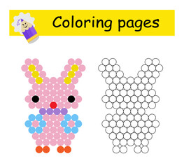 Coloring book. Illustration for children education. Cartoon cute hare.