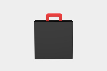 Realistic Package Hard Box with a handle Isolated On White Background. 3d Illustration
