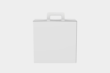 Realistic Package Hard Box with a handle Isolated On White Background. 3d Illustration