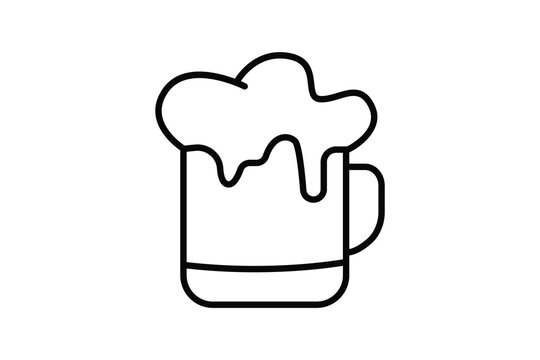 recommend clip art: beer mug icon. icon related to party a beer or Oktoberfest-themed party. line icon style. simple vector design editable