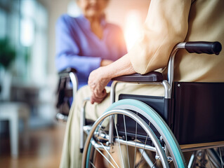 Obraz premium elderly care, nurse and hand, elders old age patience