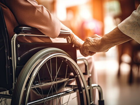 elderly care, nurse and hand,  elders old age patience