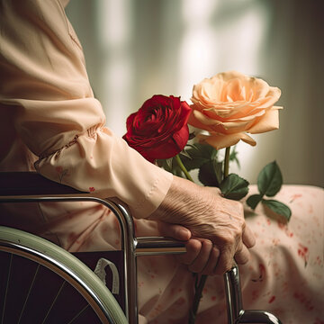 elderly care, nurse and hand,  elders old age patience