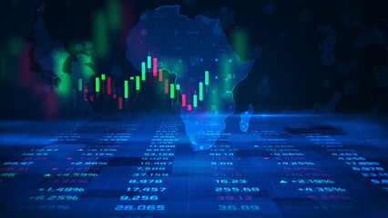 Africa stock market and economic business growth