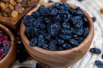 small dark raisins during cooking