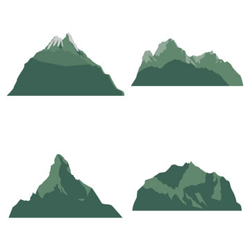 Set of Different International Mountain Day. Isolated On White Background. Vector Illustration. 