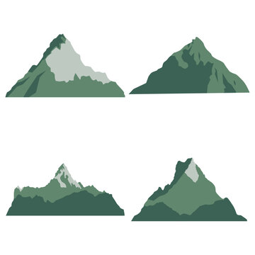 Set of Different International Mountain Day. Isolated On White Background. Vector Illustration. 