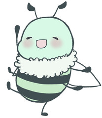 幸せなみつばち（緑色）