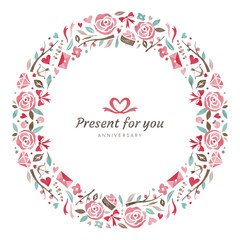 プレゼントの水彩フレーム バレンタインや誕生日などのお祝いの飾り枠